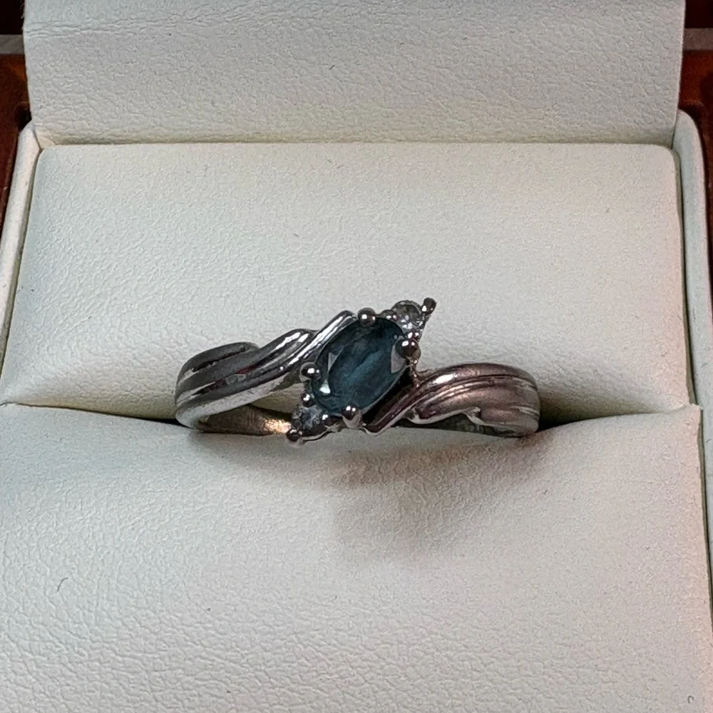 Silver and Blue Women's Ring